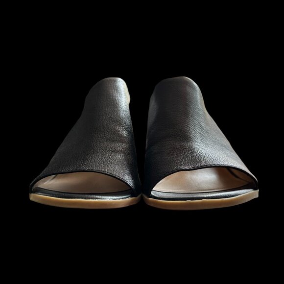 Franco Sarto Harbor Sandal Open Toe Slingback 8.5 M Buckle Shoe Black Asymmetric - Picture 7 of 12